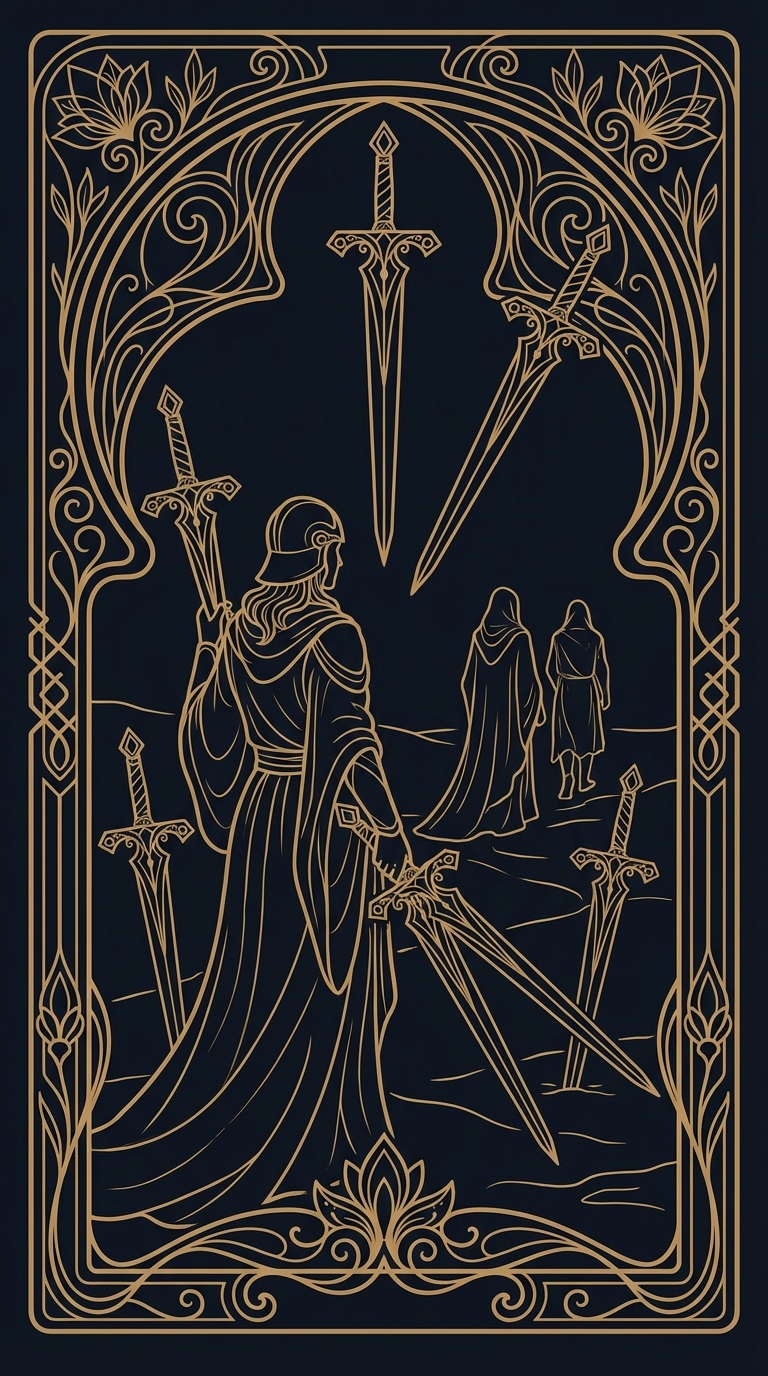 Five of Swords tarot card illustration