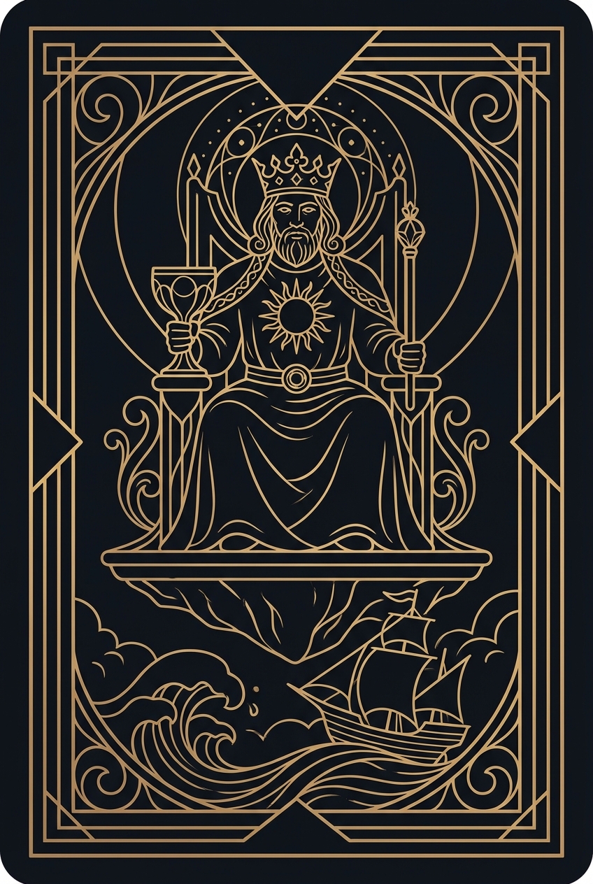 King of Cups tarot card illustration