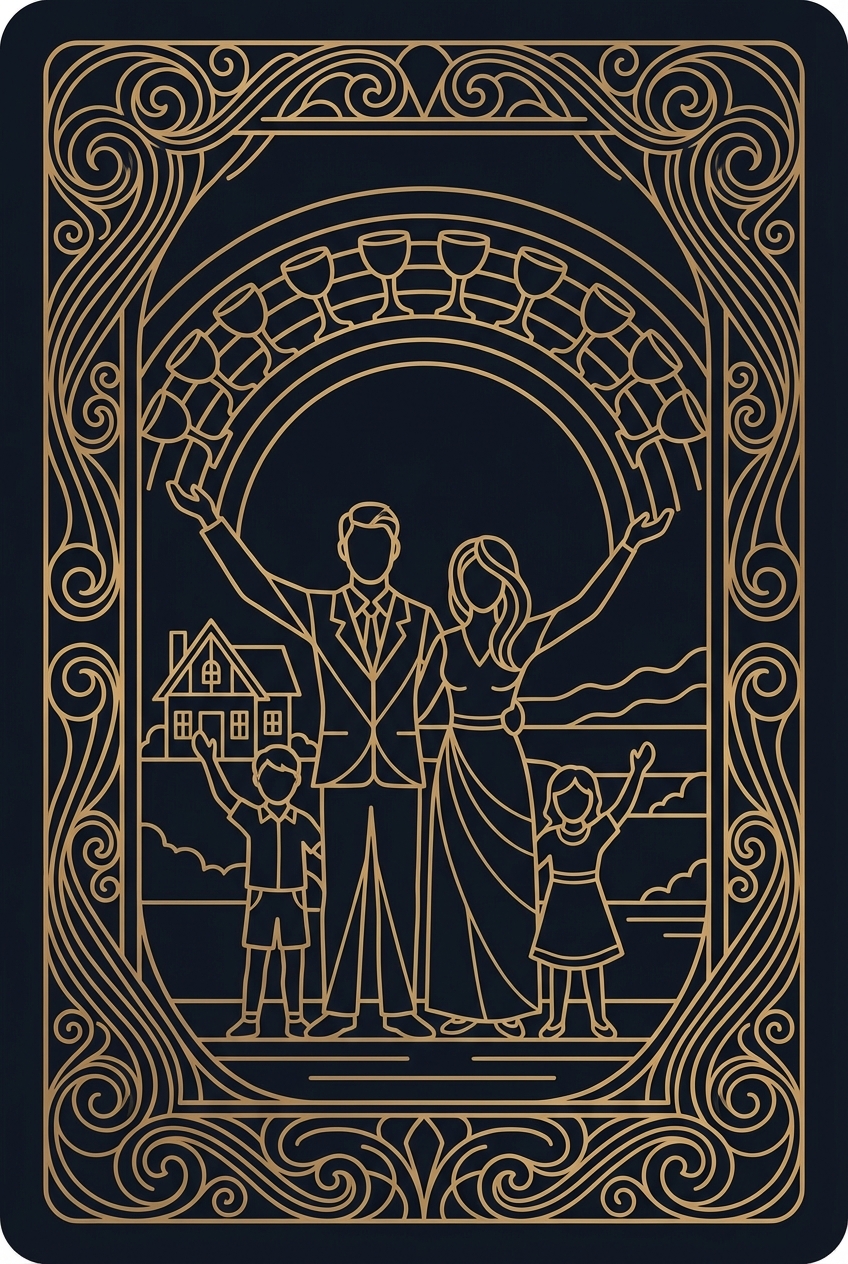 Ten of Cups tarot card illustration