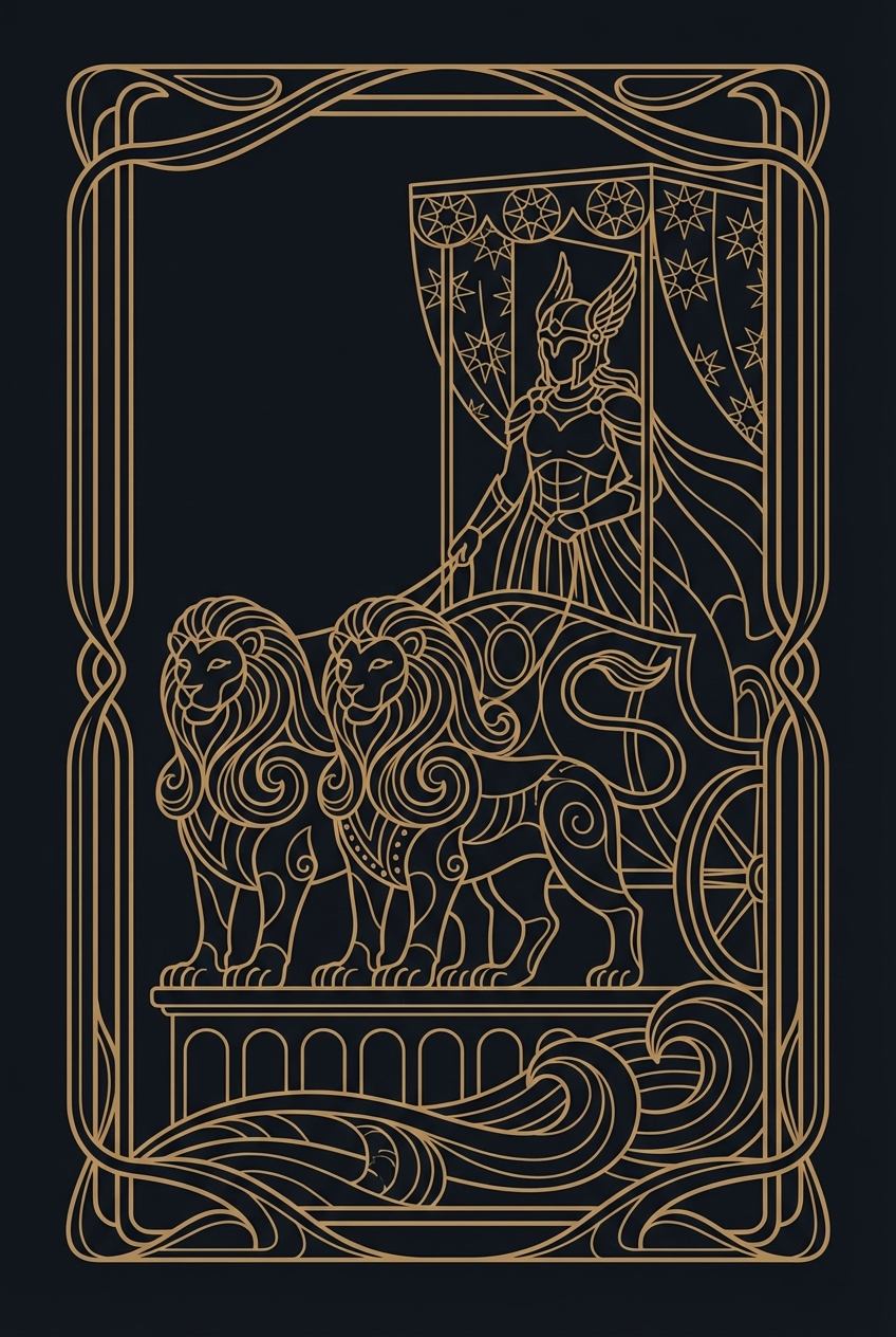 The Chariot tarot card illustration