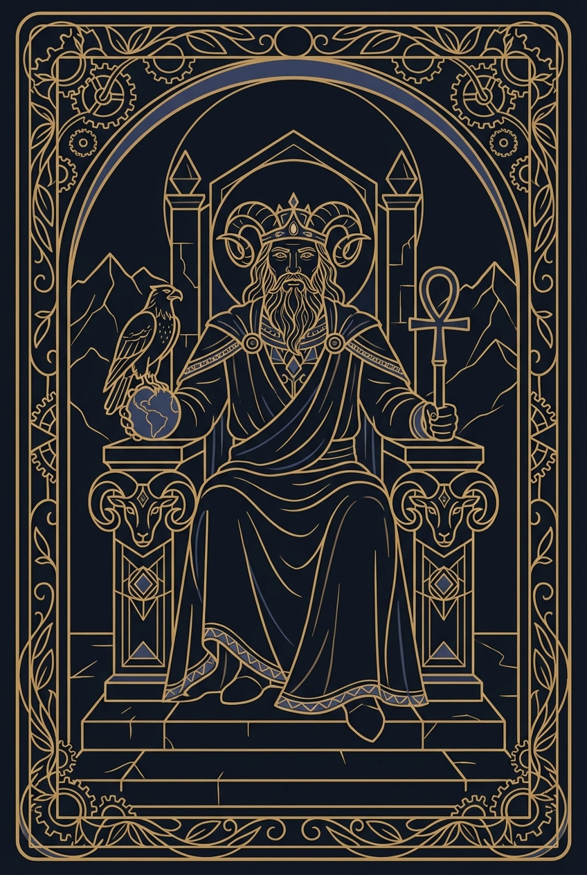 The Emperor tarot card illustration