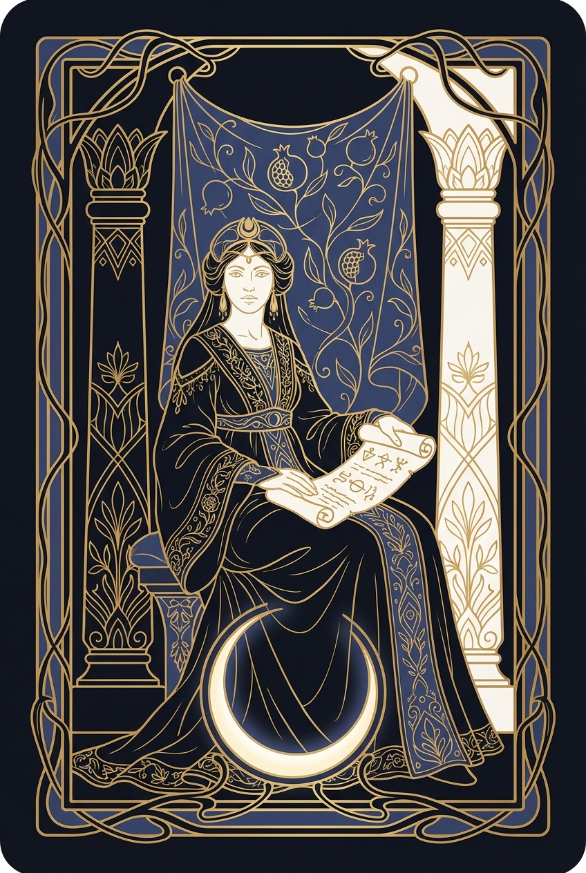 The High Priestess tarot card illustration
